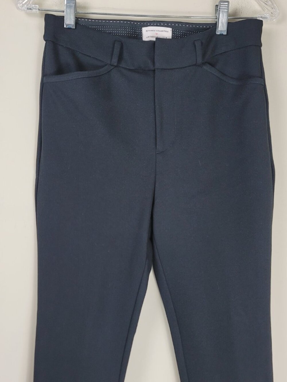 Anthropologie Essential Trouser Pants Black Tulip Hem Slim Ankle Size 4 - Picture 7 of 11
